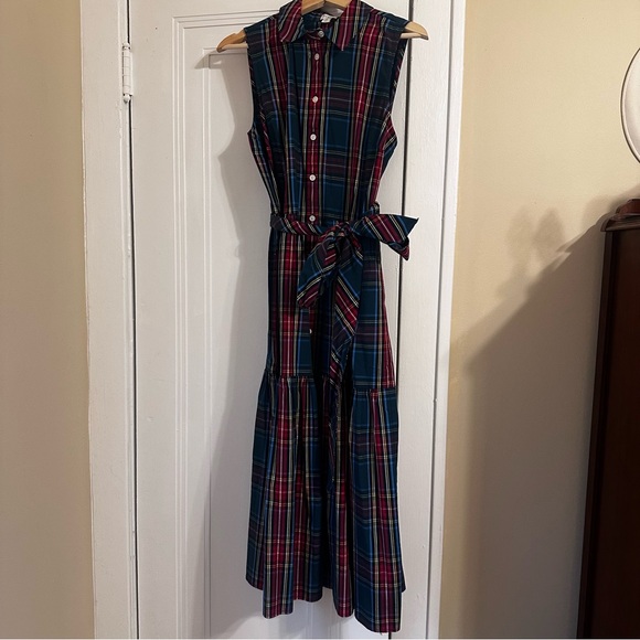 Sleeveless tartan shirtdress - Picture 4 of 11